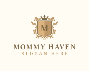 Shield Crown Wreath Firm logo design