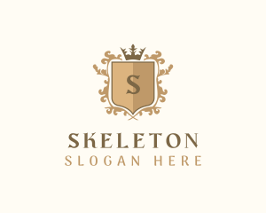 Golden - Shield Crown Wreath Firm logo design