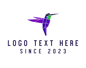 Low Poly - Cyber Hummingbird Technology logo design