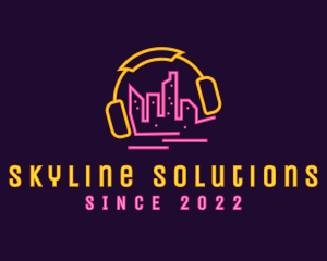 City Skyline Music Bar logo design
