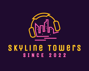 City Skyline Music Bar logo design