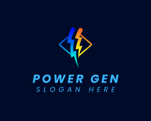 Power Lightning Energy logo design