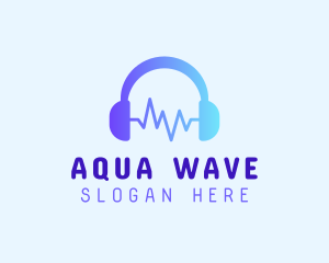 Audio Headphone Waves logo design