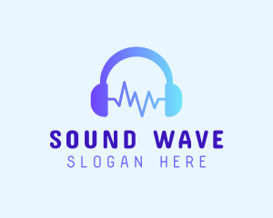 Audio Headphone Waves logo design