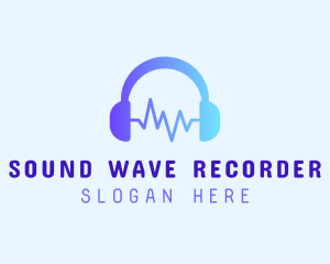 Audio Headphone Waves logo design