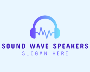 Audio Headphone Waves logo design