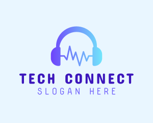 Recording Artist - Audio Headphone Waves logo design