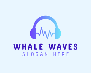 Audio Headphone Waves logo design