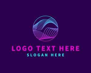 Content Producer - Round Gradient Waves logo design