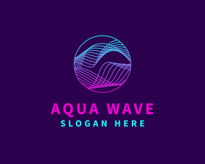 Round Gradient Waves logo design