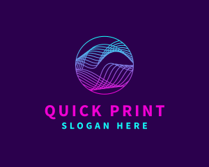 Round Gradient Waves logo design