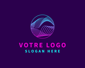 Marketing - Round Gradient Waves logo design