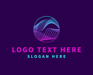 Coworking Space - Round Gradient Waves logo design