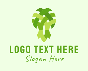 Vegan - Nature Forest Tree logo design