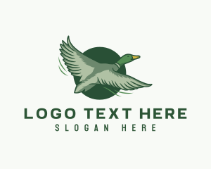 Poultry - Flying Duck Bird logo design