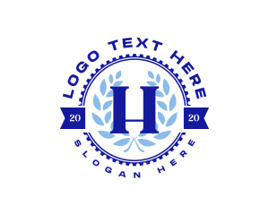 Letter H - Greek Eta Wreath logo design
