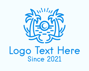 Vlogger - Tropical Beach Waves logo design