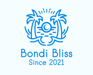 Bondi - Tropical Beach Waves logo design