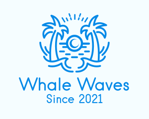 Tropical Beach Waves logo design