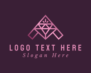 Precious Stone - Pink Diamond Letter A logo design