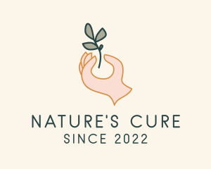 Herbal Plant Hand logo design