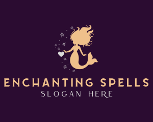 Mermaid Heart Sparkle logo design