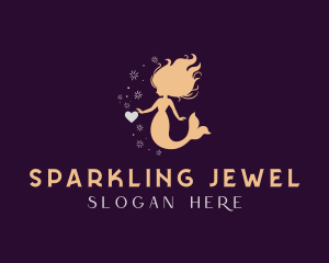 Mermaid Heart Sparkle logo design