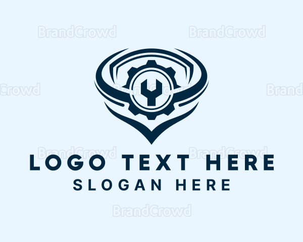 Blue Industrial Cog Wrench Logo