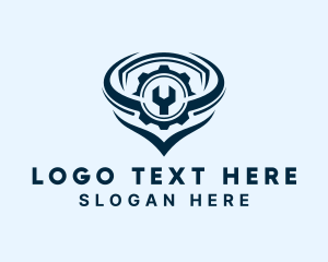 Cogwheel - Blue Industrial Cog Wrench logo design