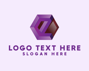 Geometric - 3D Tech Letter E logo design