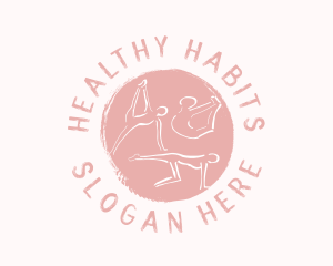 Pink Yoga Wellness logo design