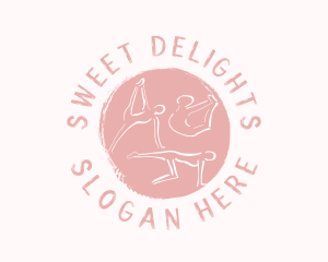 Pink Yoga Wellness logo design