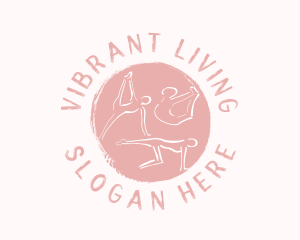 Pink Yoga Wellness logo design