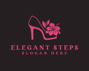 Floral Shoe Stiletto logo design