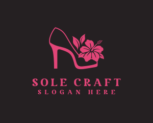 Cobbler - Floral Shoe Stiletto logo design