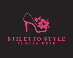 Stiletto - Floral Shoe Stiletto logo design