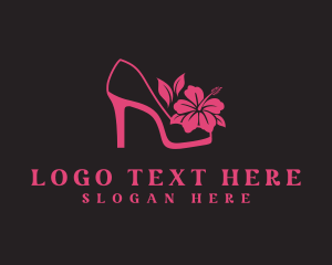 Hibiscus - Floral Shoe Stiletto logo design