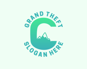 Tropical Mountain Letter C Logo