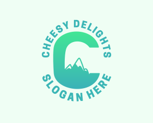 Tropical Mountain Letter C logo design