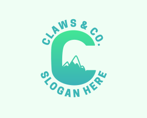 Tropical Mountain Letter C logo design