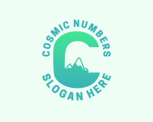 Tropical Mountain Letter C logo design