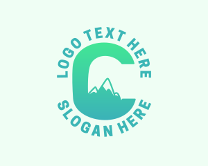 Letter C - Tropical Mountain Letter C logo design