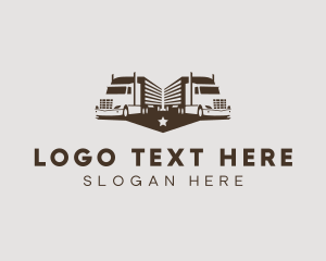 Haulage - Hipster Trailer Truck Transport logo design