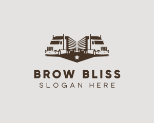 Hipster Trailer Truck Transport logo design