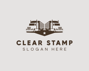 Hipster Trailer Truck Transport logo design