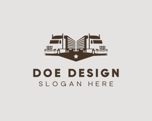 Hipster Trailer Truck Transport logo design