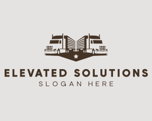 Hipster Trailer Truck Transport logo design