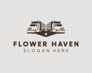 Hipster Trailer Truck Transport logo design