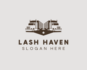 Hipster Trailer Truck Transport logo design