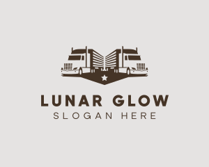 Hipster Trailer Truck Transport logo design